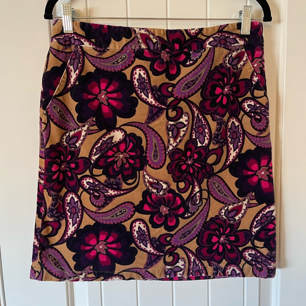 Ann Taylor Floral Paisley Mini Skirt - Purple and Tan